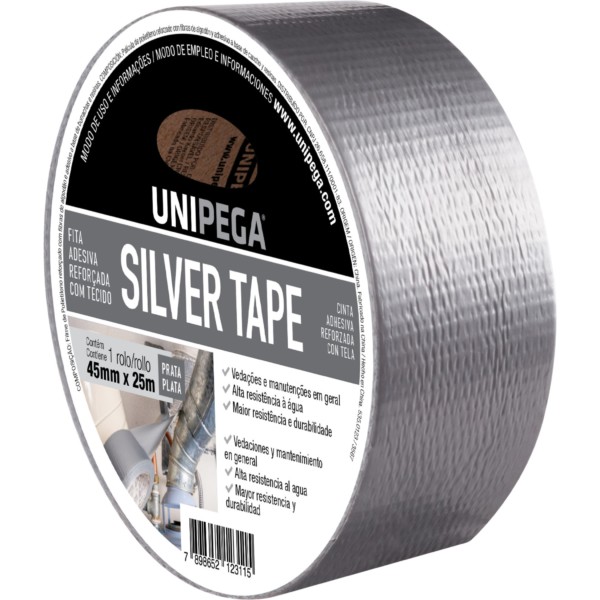 CINTA SILVER TAPE PLATA 45MM X 5MT