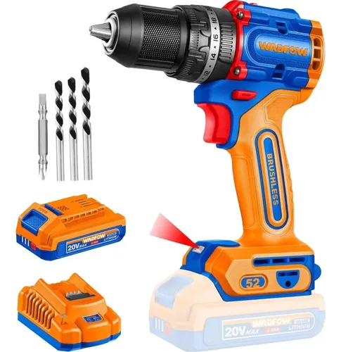 TALADRO ATORNILLADOR 20V CON BATERIA Y CARGADOR WADFOW